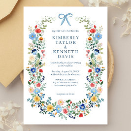 Invitación a la boda del jardín de flores silvestr