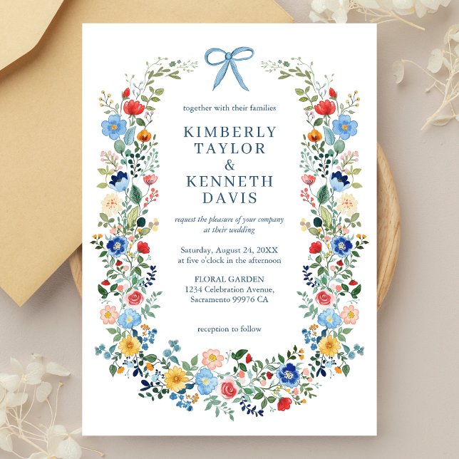 Invitación a la boda del jardín de flores silvestr (Subido por el creador)