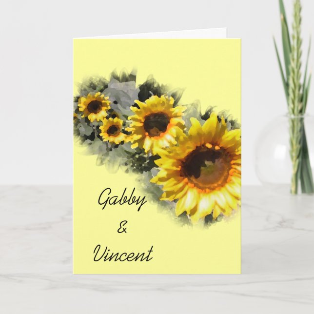 Invitación a la boda del jardín de girasoles (Anverso)