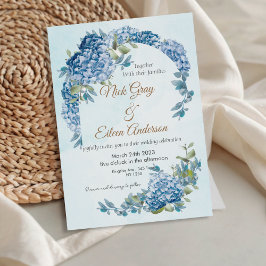 Invitación a la boda del jardín floral azul