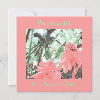 Invitación a la boda del Jardín Tropical Peach