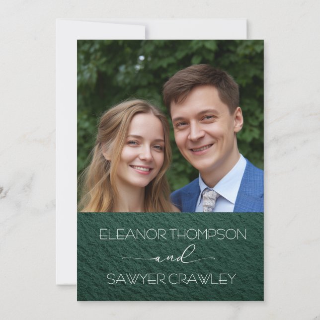 Invitación a la boda del jardín verde exuberante (Reverso)