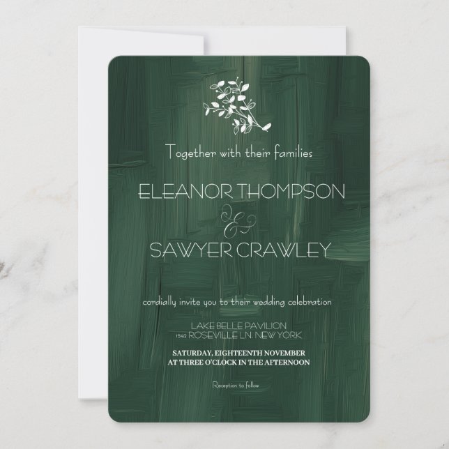 Invitación a la boda del jardín verde exuberante (Anverso)