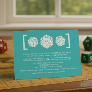 Invitación a la Boda del Jugador de Dados Aqua D20