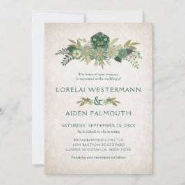 Invitación a la boda del jugador de dados RPG