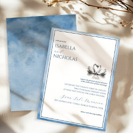 Invitación a la boda del lago Dusty Blue Swan