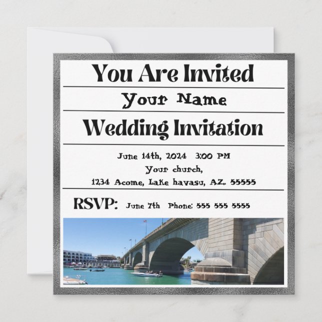 Invitación a la boda del lago Havasu (Anverso)