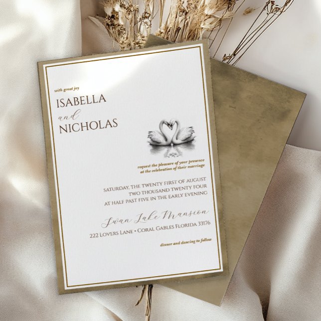 Invitación a la boda del lago Swan de otoño (Wedding Invite)