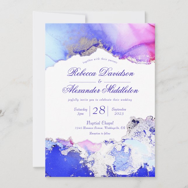 Invitación a la boda del lavado de tinta de los to (Anverso)