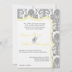 Invitación a la boda del lazo del Damasco amarillo