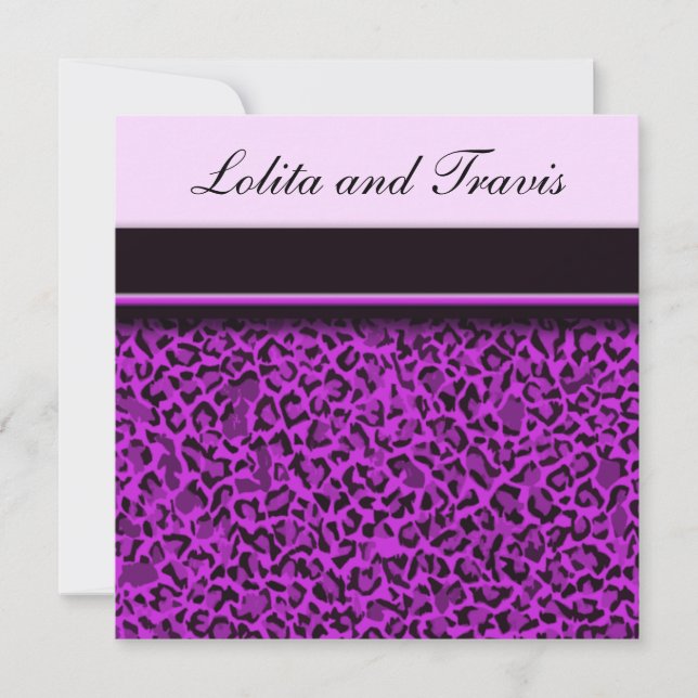 Invitación a la boda del leopardo morado (Anverso)