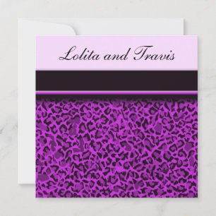 Invitación a la boda del leopardo morado