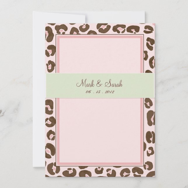 Invitación a la boda del leopardo rosado (Anverso)