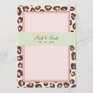 Invitación a la boda del leopardo rosado