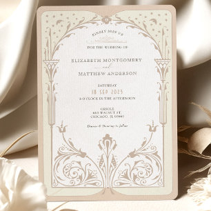 Invitación a la boda del libro de cuentos Cream Ta