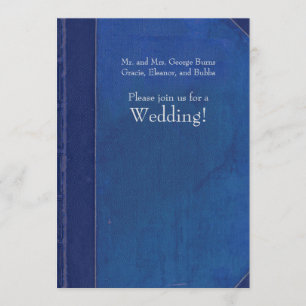 Invitación a la boda del libro Royal Blue Vintage
