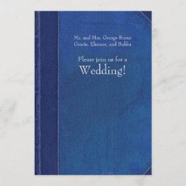 Invitación a la boda del libro Royal Blue Vintage