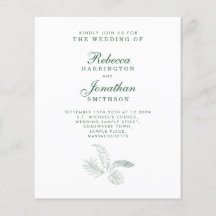 Invitación a la boda del Libro Verde sobre la hoja
