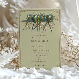 Invitación a la boda del loro ornado clásico
