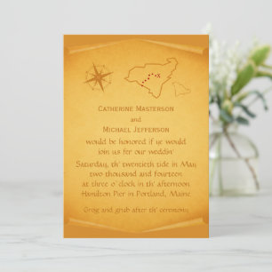 Invitación a la boda del mapa del tesoro