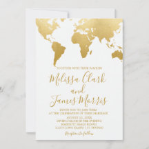 Invitación a la boda del Mapa Mundial de Viajes de