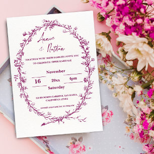 Invitación a la boda del marco borgoñón intrincado