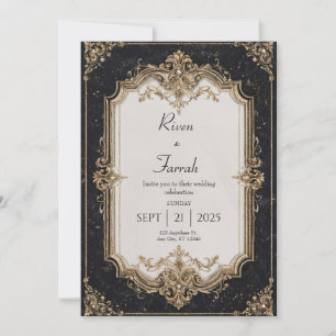 Invitación a la boda del marco de desplazamiento n
