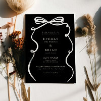 Invitación a la boda del marco de la curva negra