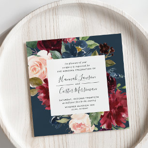 Invitación a la boda del marco de la floración rad