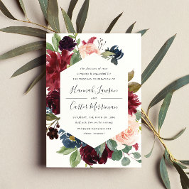 Invitación a la boda del marco de la floración rad