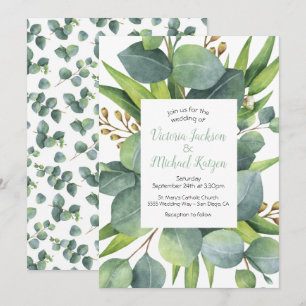 Invitación a la boda del marco de la guirnalda de 