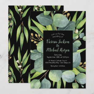 Invitación a la boda del marco de la guirnalda de 
