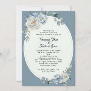 Invitación a la boda del marco de la ondulación fl