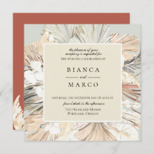Invitación a la boda del marco de la selva bohemia