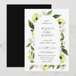 Invitación a la boda del marco del arco de limón b