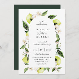 Invitación a la boda del marco del arco de limón b