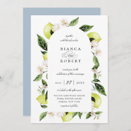 Invitación a la boda del marco del arco de limón b
