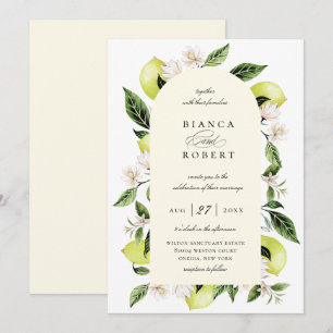 Invitación a la boda del marco del arco de limón b
