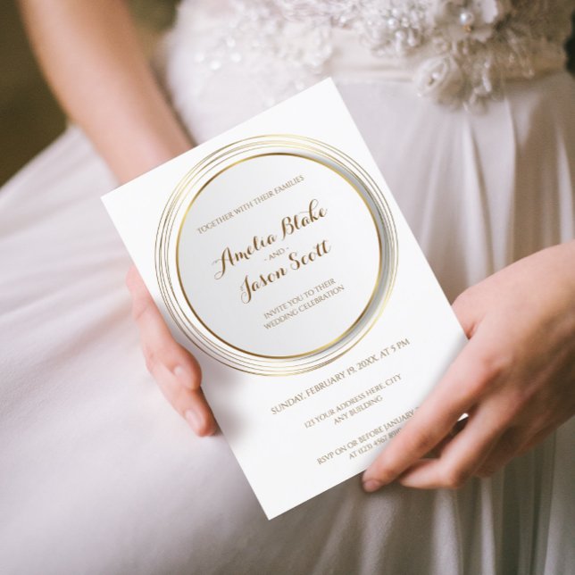 Invitación a la boda del marco del Círculo de Oro  (Subido por el creador)