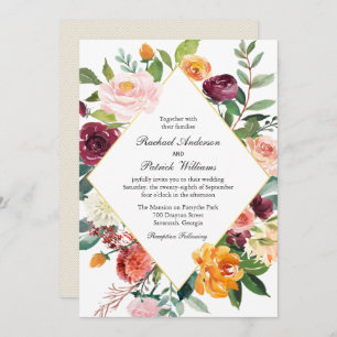 Invitación a la boda del marco del enrejado floral