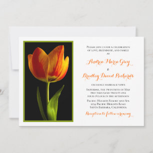 Invitación a la boda del marco del tulipán del nar
