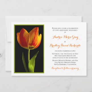Invitación a la boda del marco del tulipán del nar