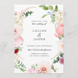 Invitación a la boda del marco floral botánico de