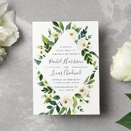 Invitación a la boda del marco floral de Alabaster