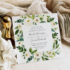 Invitación a la boda del marco floral de Alabaster