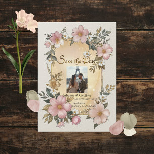 Invitación a la boda del marco floral renacentista