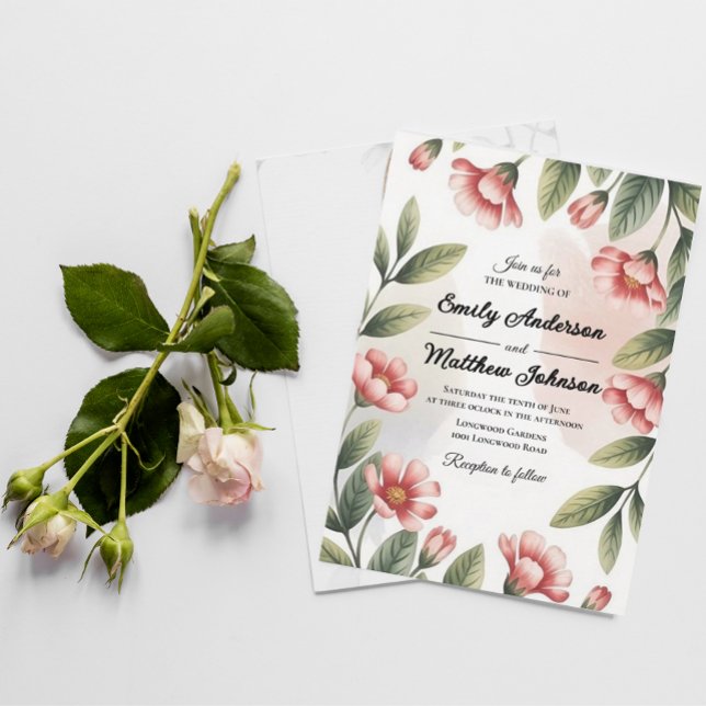 Invitación a la boda del moderno diseñador floral  (Subido por el creador)