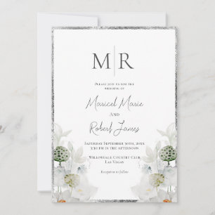 Invitación a la boda del Monograma Botánico Lilly 