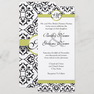 Invitación a la boda del monograma de Chartreuse D
