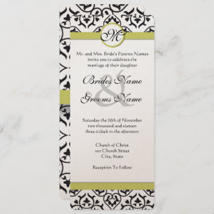 Invitación a la boda del monograma de Chartreuse D